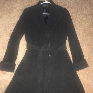 Marvin Richards Dark Grey Wool Blend Wrap Coat